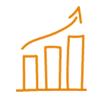 Icoon grafiek symbool voor professionele financiële begeleiding door CijferMeester